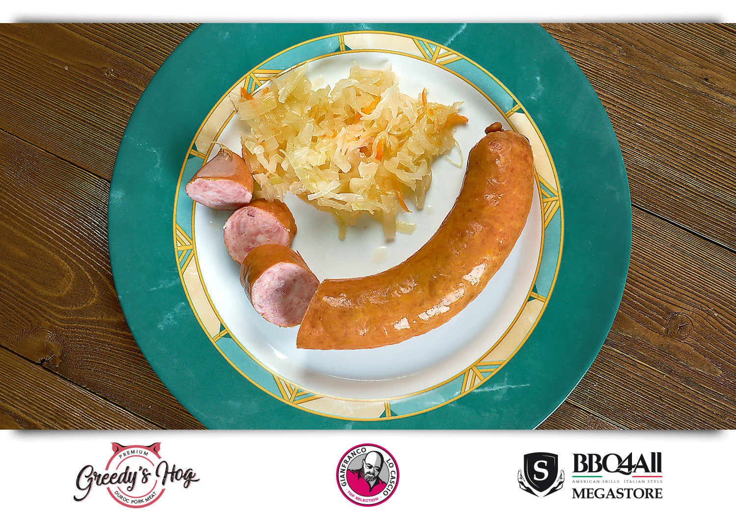 Krainer Wurst nascono dall'incontro della carne di  Black Angus e del Maiale Duroc - Megastore di BBQ4ALL - Confezione 3X3