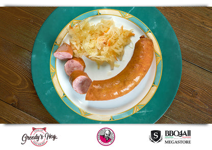 Krainer Wurst nascono dall'incontro della carne di  Black Angus e del Maiale Duroc - Megastore di BBQ4ALL - Confezione 3X3